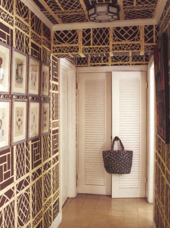 John Knots and John Fonda. Lyford trellis wallpaper