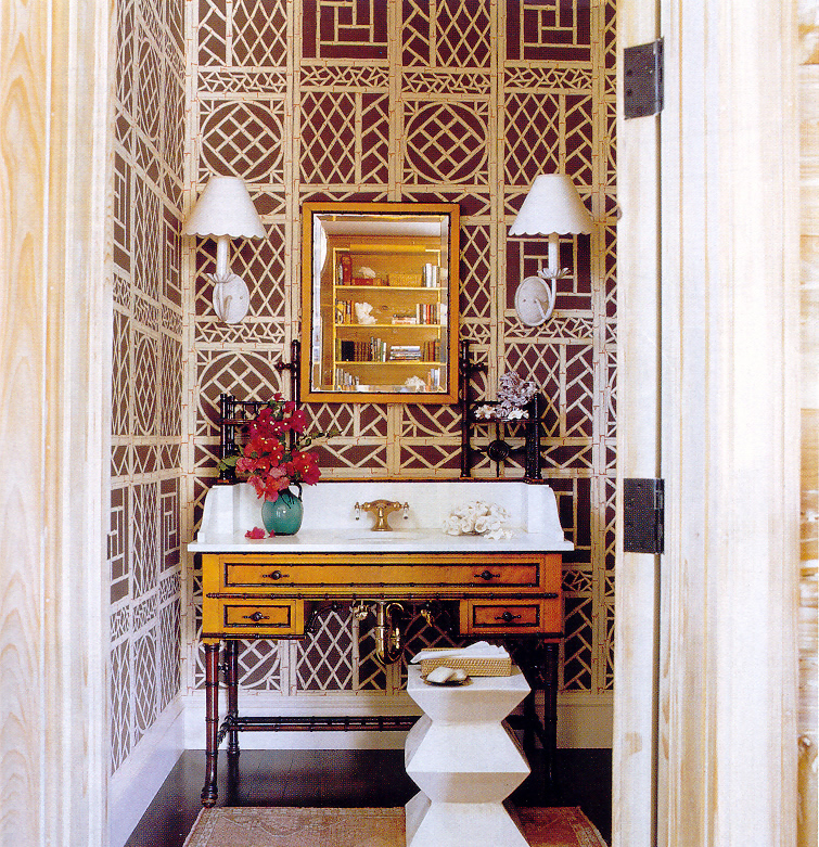 Tom Scheerer design. Lyford trellis wallpaper