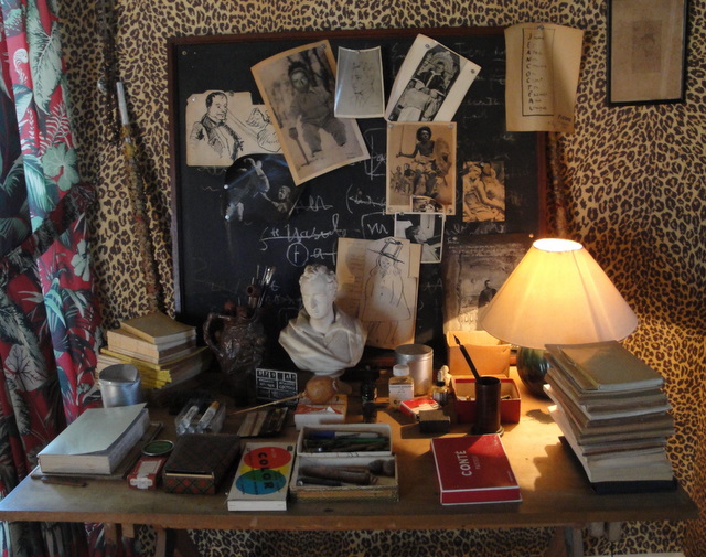 Jean Cocteau's studio at his home in Milly-la-fôret, decorated in collaboration with Castaing.