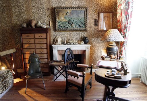 Jean Cocteau's studio at his home in Milly-la-fôret, decorated in collaboration with Castaing.