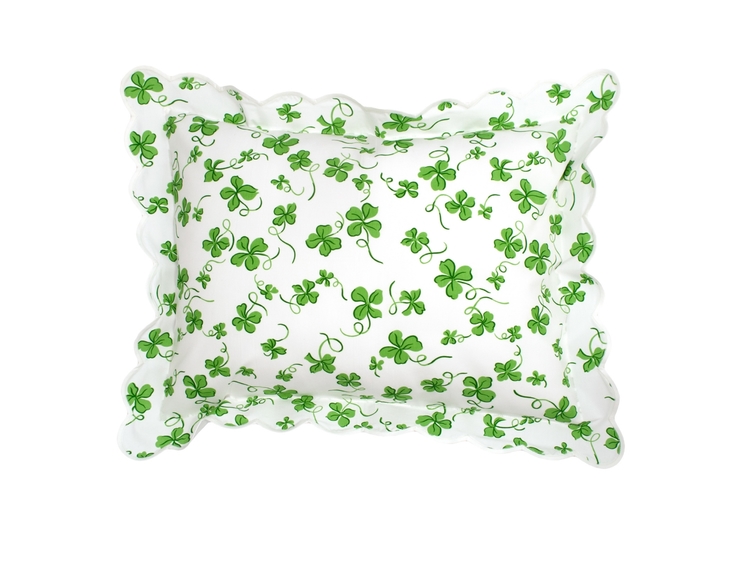  'Trèfles Green' pillow sham by D.Porthault