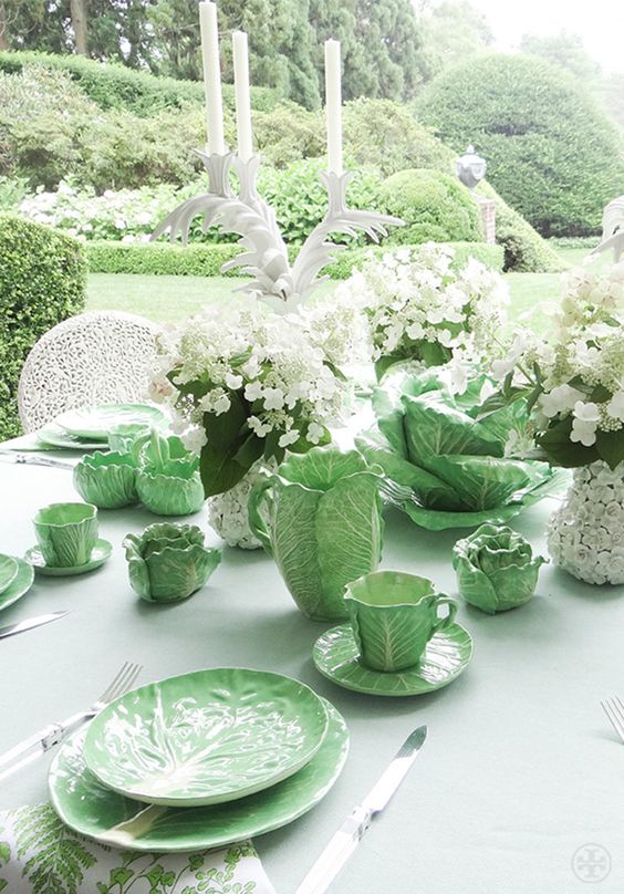 Tory Burch's collection of original Dodie Thayer lettuce ware.