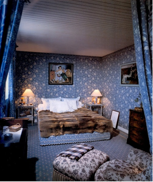 Verrieres in the bedroom of Nadine Baroness de Rothschild at her cottage in Brattany