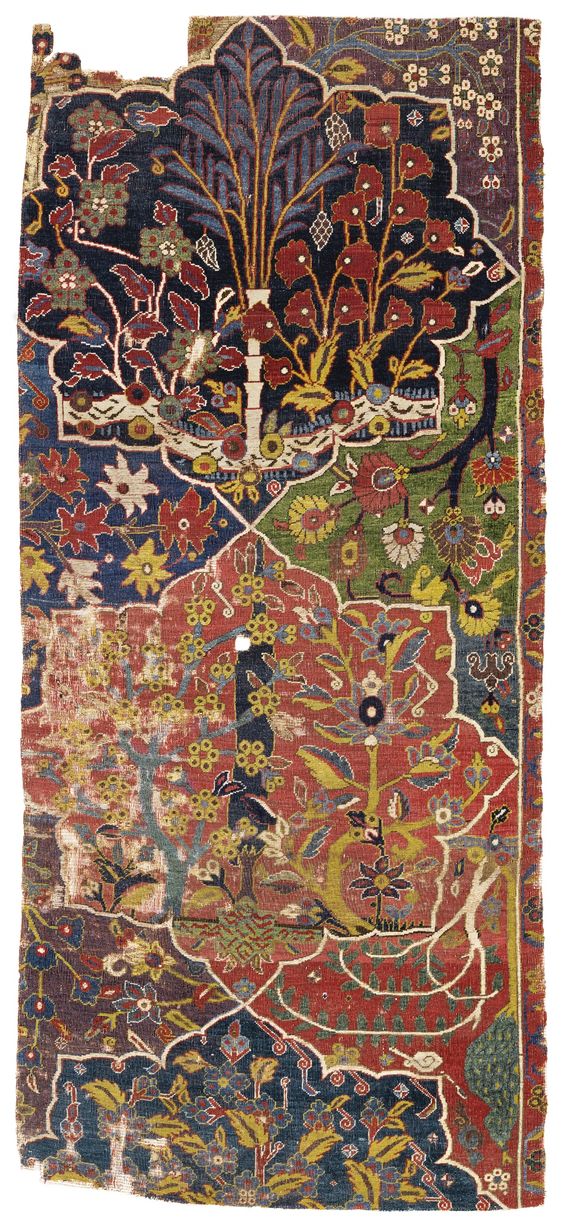 Fragment from the Von Hirsch Garden Carpet. Northwest Persia, 17th century. Howard Hodgkin's collection.
