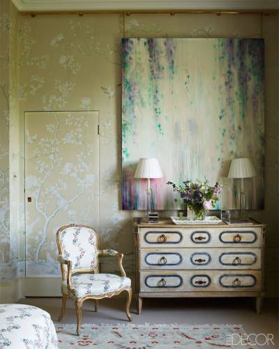 Jemma Kind's Hampshire state. Fromemtal hand-painted wallcovering. Jib Door