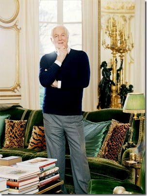 Hubert de Givenchy in his 18th-century Parisian townhouse at rue de Grenelle