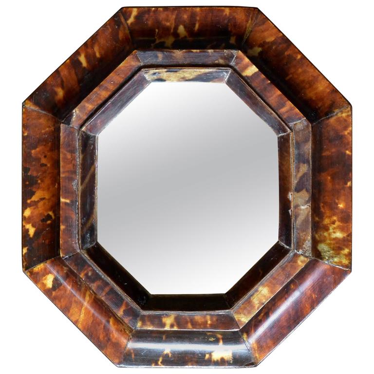 Antique Sicilian Tortoiseshell Framed Mirror