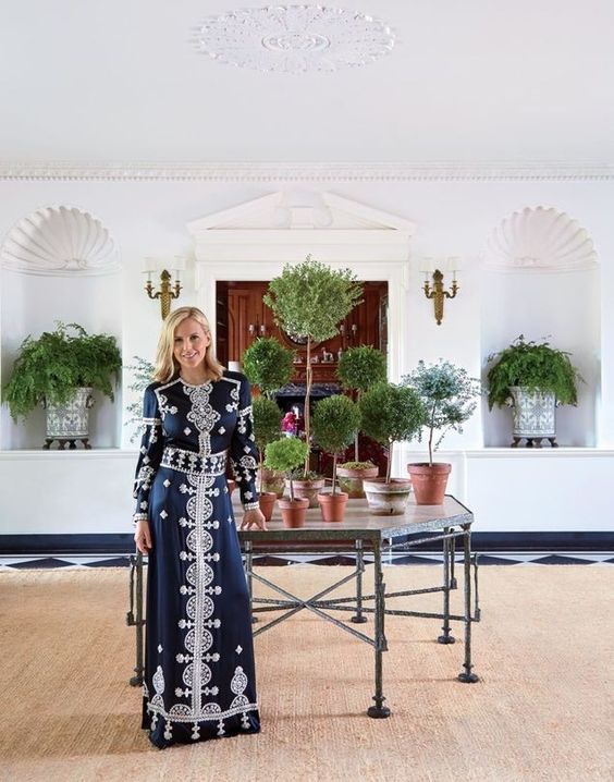 Tory Burch in her Southampton home. Topiary galore Tory Burch in her Southampton home. Topiary galore