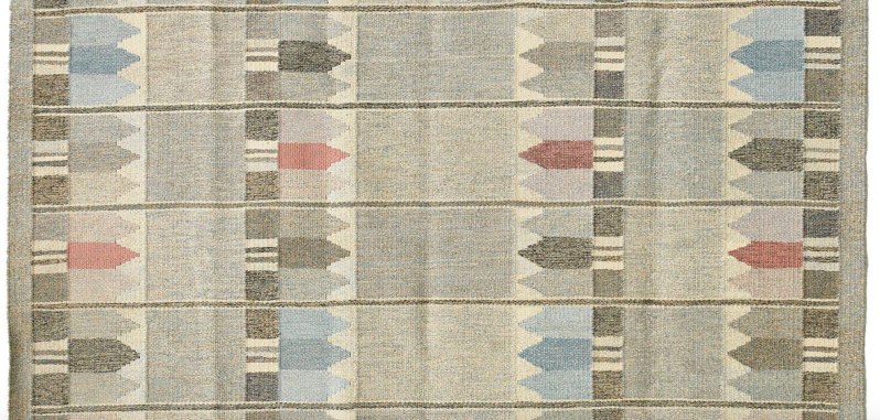 Detail of a flat weave rug (rölakan) by Kerstin Butler, 1966