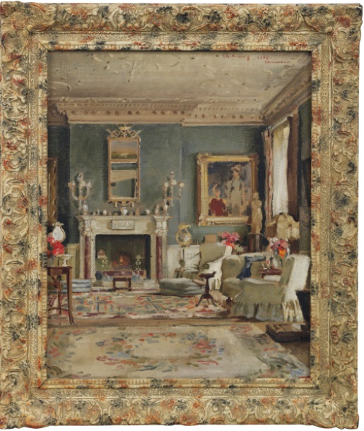 English school, 20th century. A view of the Drawing Room at Faringdon House