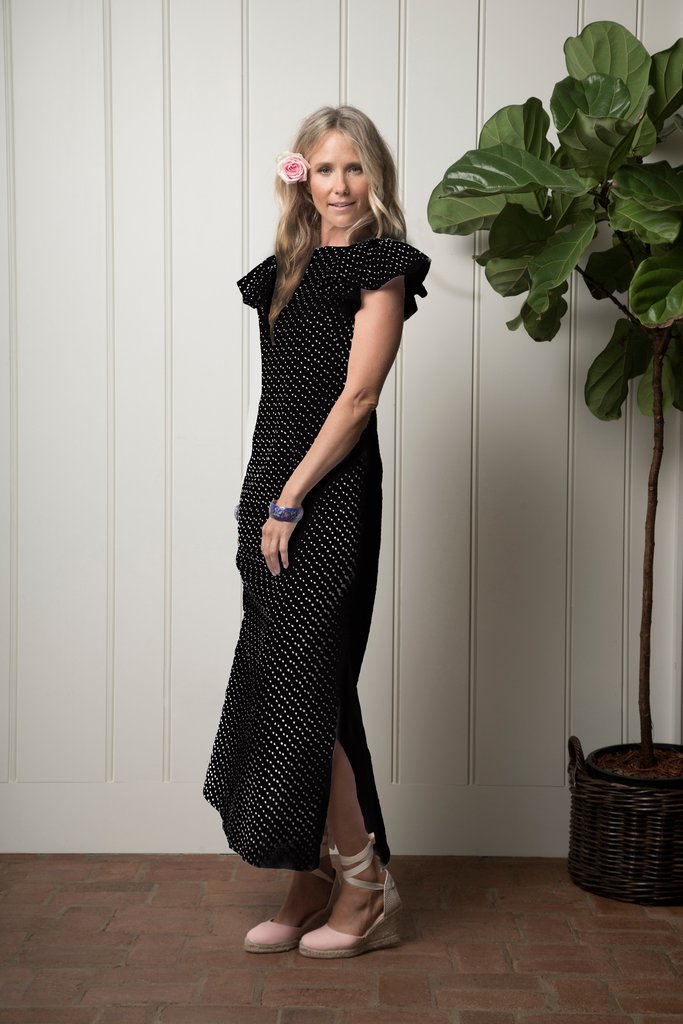 Capitola Cabana dress -Midnight flamenco dot by Olivia Joffrey