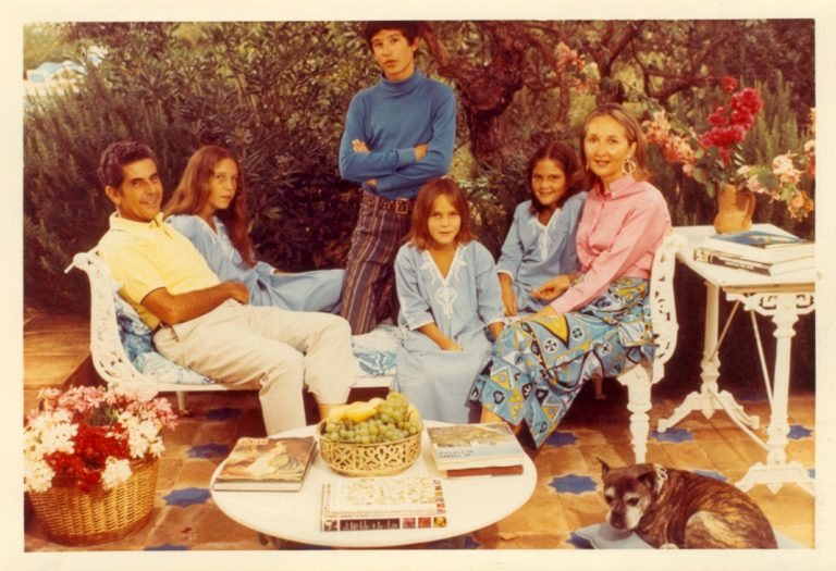 Sylvia with her parents, brother and sisters and their dog Jackie in Sotogrande photographed by Slim Aarons
