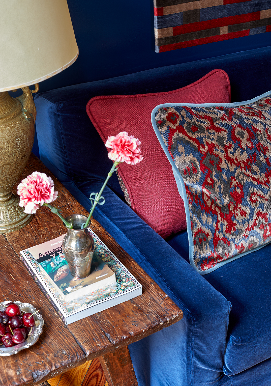 Melian-Raldolph's collection for Güell-LaMadrid is called Bloomsbury and includes linens, linen sheers, velvets, jacquards, cottons in four colorways that range from blues and greens to terracotta and ochres.