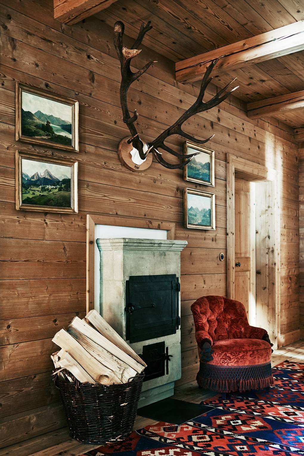 An Alpine Chalet designed by Tino Zervudachi. House and Garden. Michael Sinclair Photography.