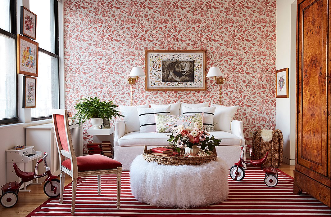 Zanna Roberts Rassi manhattan play room in red and white