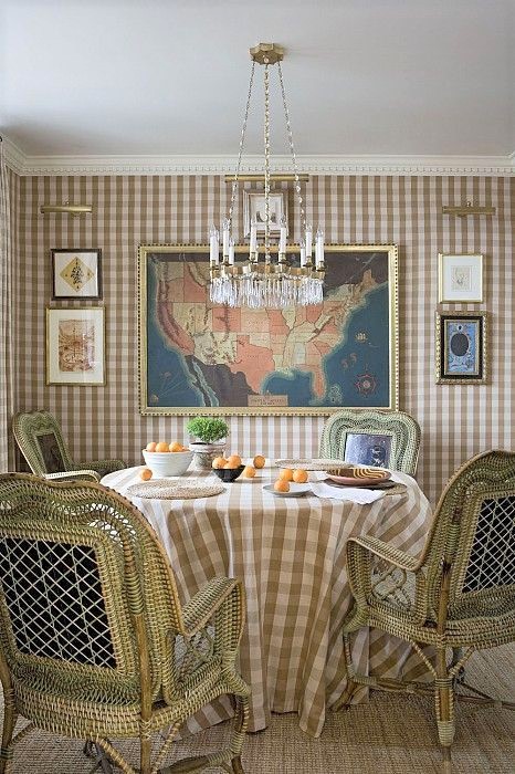 jeffrey bilbhuber home decorated with gingham