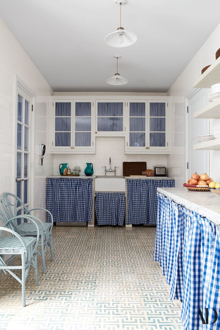 veere grenney tangier kitchen blue and white gingham