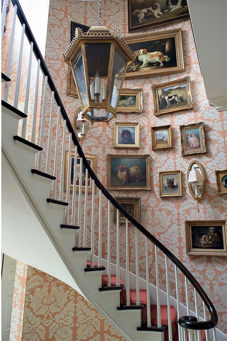 Dog artwork staircase