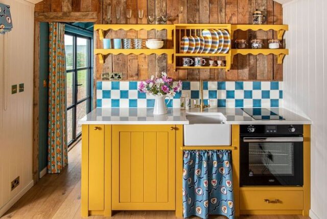 Aller dorset india yellow kitchen cabinets
